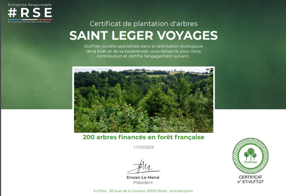 SLV soutient ECOTREE un projet de biodiversité et de séquestration de carbone.